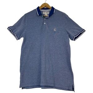 Original Penguin Dual Striped Navy Tipped Polo Short Sleeve with White Accents